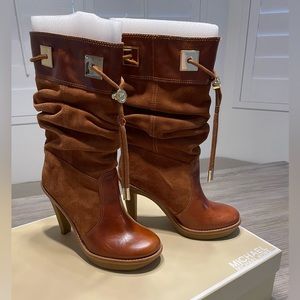 Michael Kors  Boots size 7M  Leather.  Like new condition.  Color:  carriage